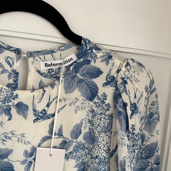 Reformation Blue Floral Midi Dress - Picture 5 of 11